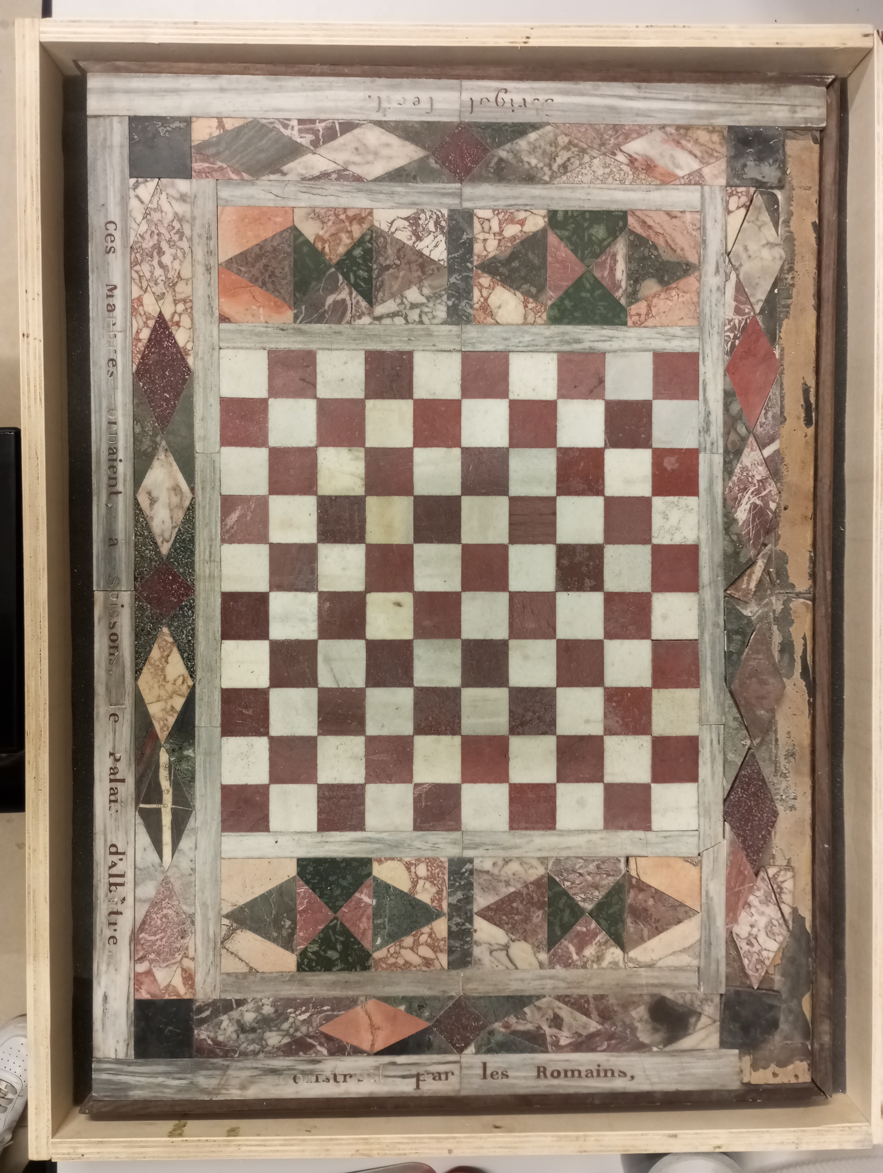 Gallo-roman marble checkerboard